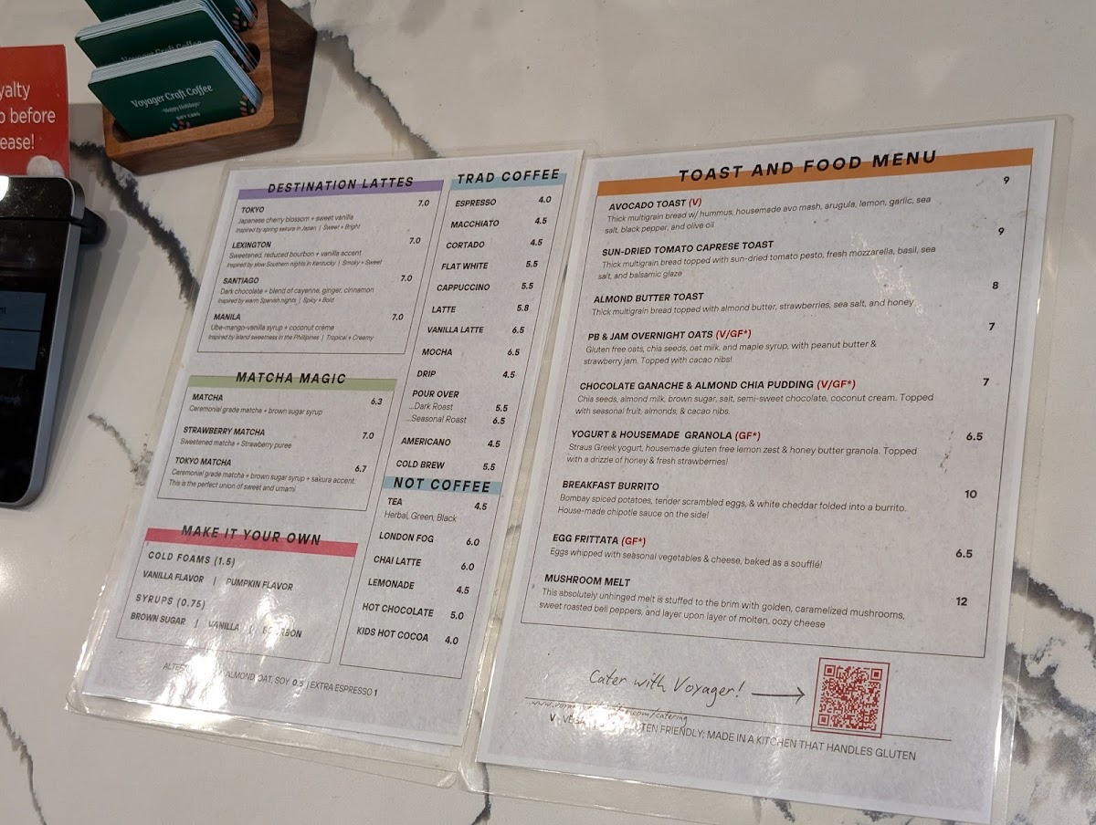 Menu Voyager Craft Coffee - Cupertino-2