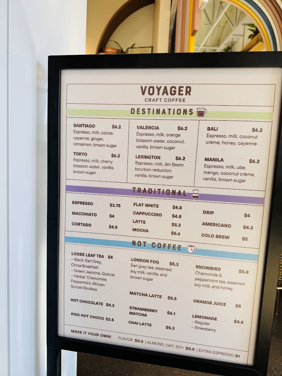 Menu Voyager Craft Coffee - Cupertino-5