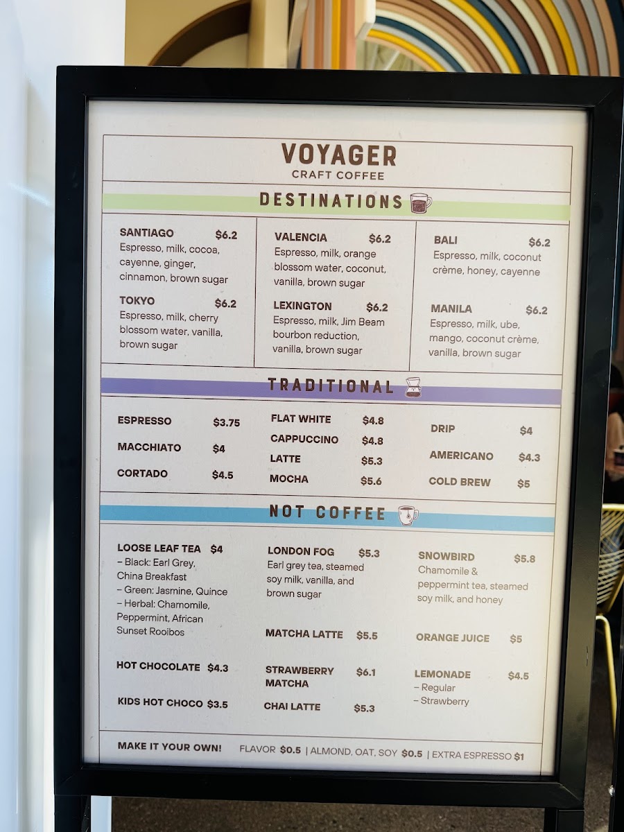 Menu Voyager Craft Coffee - Cupertino-8